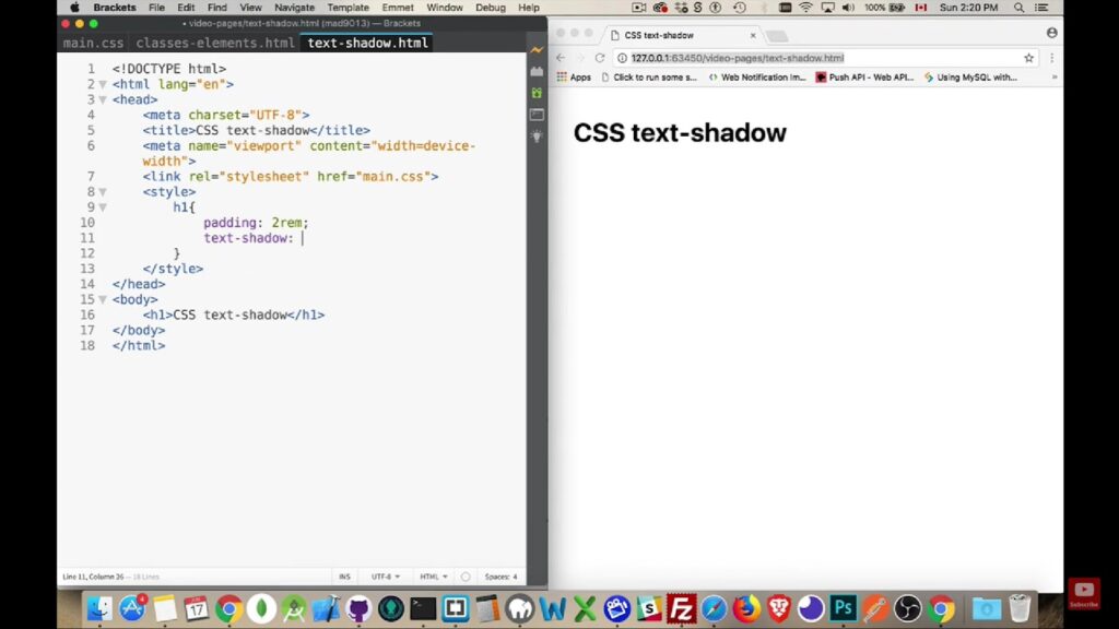 Process of creating CSS text shadow
