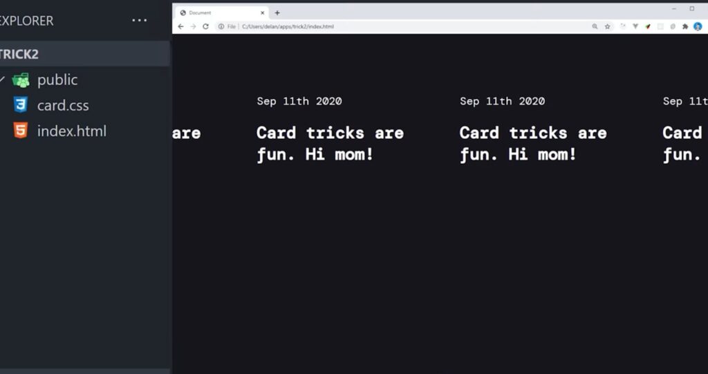 Webpage with multiple text cards displayed